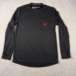 Wrangler Mens Black Long Sleeve Workwear Shirt Zipper Pocket Polyester Medium